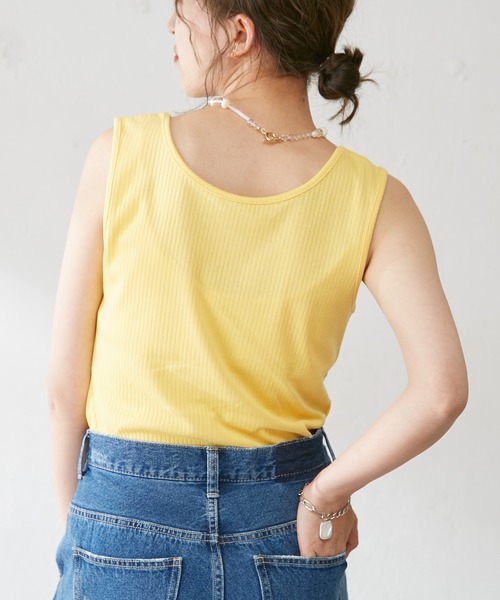 DISCOAT（ディスコート）の「【前後2WAY】リブスクエアタンクトップ（タンクトップ・レディース・ミント/アイボリー/ライトグレー/チャコールグレー/ライトベージュ/イエロー・FREE）」の22枚目の写真