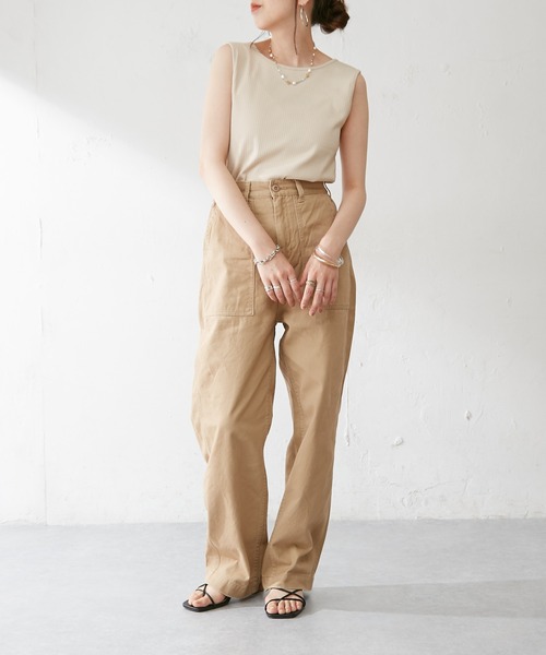 DISCOAT（ディスコート）の「【前後2WAY】リブスクエアタンクトップ（タンクトップ・レディース・ミント/アイボリー/ライトグレー/チャコールグレー/ライトベージュ/イエロー・FREE）」の16枚目の写真