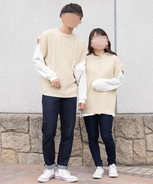 PairPair（ペアペア）の「マルチWAYケーブルカーディガン(ユニセックス)（カーディガン/ボレロ・レディース・ベージュ/ブルー/アイボリー・MEDIUM/LARGE）」の13枚目の写真