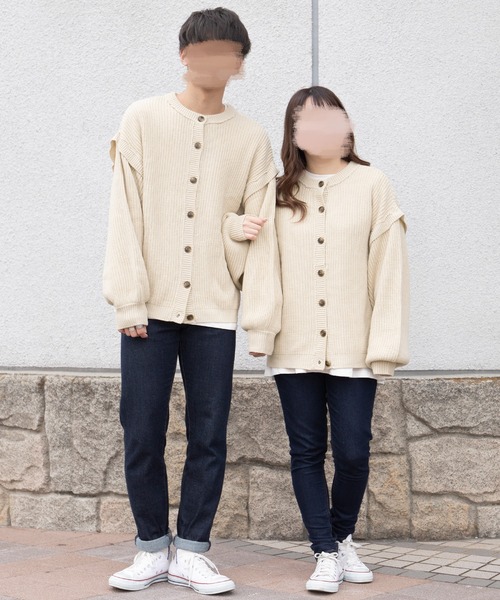 PairPair（ペアペア）の「マルチWAYケーブルカーディガン(ユニセックス)（カーディガン/ボレロ・レディース・ベージュ/ブルー/アイボリー・MEDIUM/LARGE）」の21枚目の写真