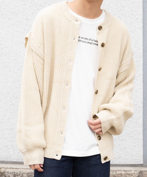 PairPair（ペアペア）の「マルチWAYケーブルカーディガン(ユニセックス)（カーディガン/ボレロ・レディース・ベージュ/ブルー/アイボリー・MEDIUM/LARGE）」の22枚目の写真