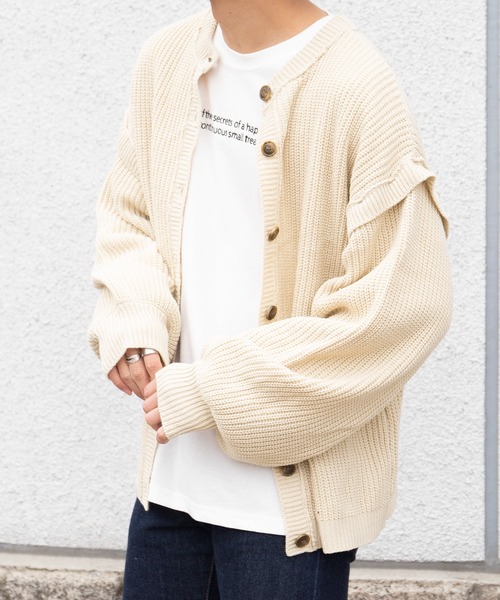 PairPair（ペアペア）の「マルチWAYケーブルカーディガン(ユニセックス)（カーディガン/ボレロ・レディース・ベージュ/ブルー/アイボリー・MEDIUM/LARGE）」の14枚目の写真