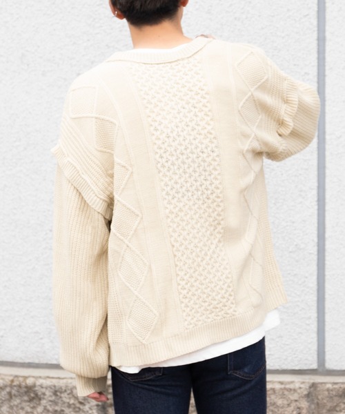 PairPair（ペアペア）の「マルチWAYケーブルカーディガン(ユニセックス)（カーディガン/ボレロ・レディース・ベージュ/ブルー/アイボリー・MEDIUM/LARGE）」の20枚目の写真