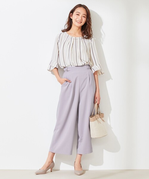 ANY SIS(エニィスィス)の「【美人百花5月号掲載】ラッフルフレアースリーブ ブラウス(シャツ/ブラウス・レディース・ホワイト系/ライトグレー系1/ライトグリーン系1/ライラック系1/ピンク系/ネイビー系1/ブラック系3・1/2/3)」の9枚目の写真