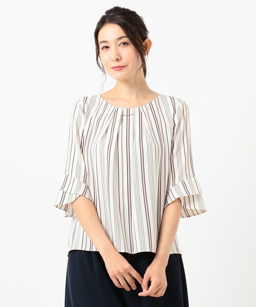 ANY SIS(エニィスィス)の「【美人百花5月号掲載】ラッフルフレアースリーブ ブラウス(シャツ/ブラウス・レディース・ホワイト系/ライトグレー系1/ライトグリーン系1/ライラック系1/ピンク系/ネイビー系1/ブラック系3・1/2/3)」の17枚目の写真
