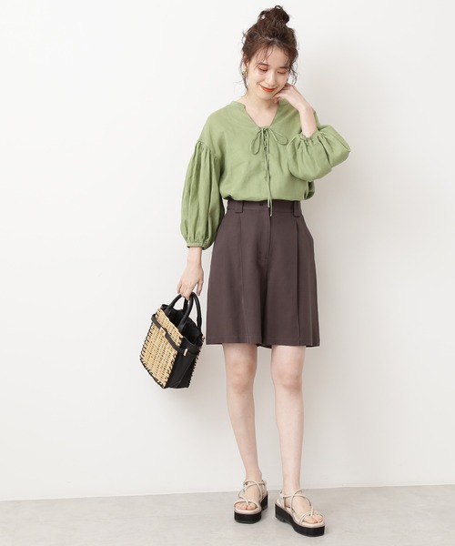 N.（N. Natural Beauty Basic）（エヌエヌナチュラルビューティーベーシック）の「◆レースアップブラウス（シャツ/ブラウス・レディース・ピンク/グリーン/ナチュラル・MEDIUM）」の11枚目の写真