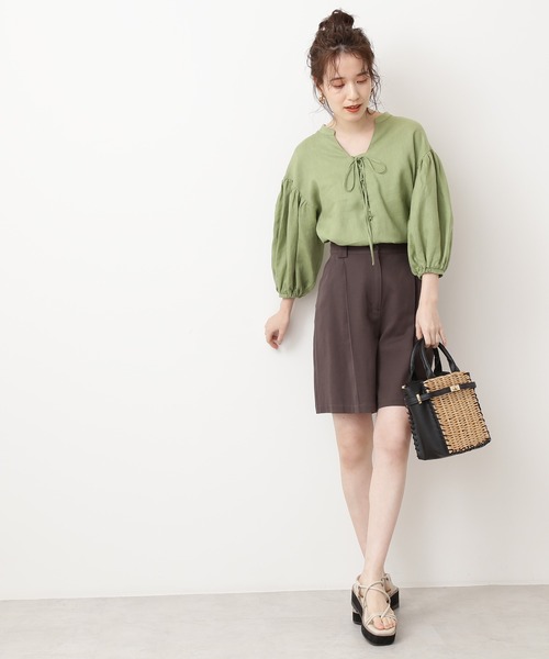 N.（N. Natural Beauty Basic）（エヌエヌナチュラルビューティーベーシック）の「◆レースアップブラウス（シャツ/ブラウス・レディース・ピンク/グリーン/ナチュラル・MEDIUM）」の15枚目の写真