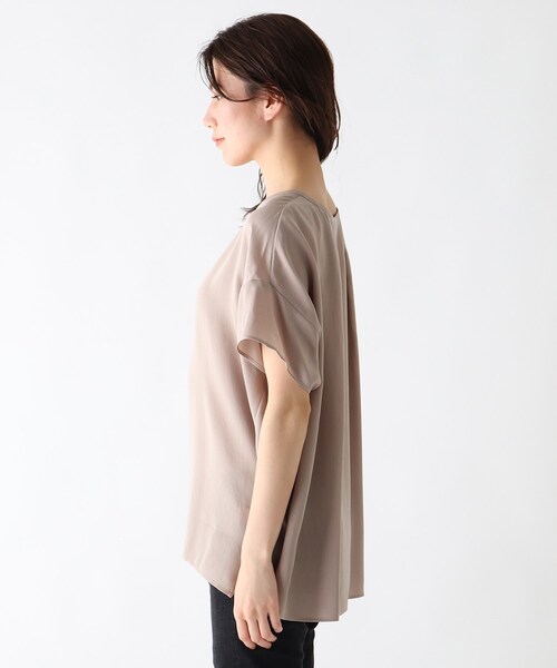 JET（ジェット）の「◆【ウォッシャブル】テロントサテン半袖ブラウス（シャツ/ブラウス・レディース・ブラック/カーキ/ベビーピンク/ライトベージュ・80/04）」の14枚目の写真