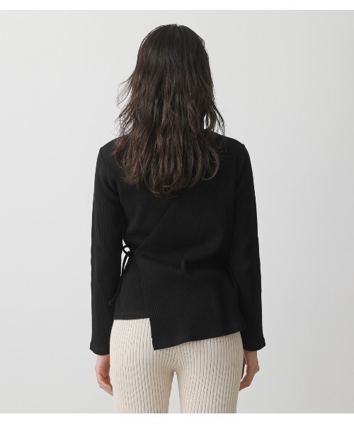 AZUL by moussy(アズールバイマウジー)の「LAYERED RIB L/S TOPS/レイヤードリブロングスリーブトップス(Tシャツ/カットソー・レディース・グリーン/ブラック/オフホワイト・MEDIUM/SMALL)」の9枚目の写真