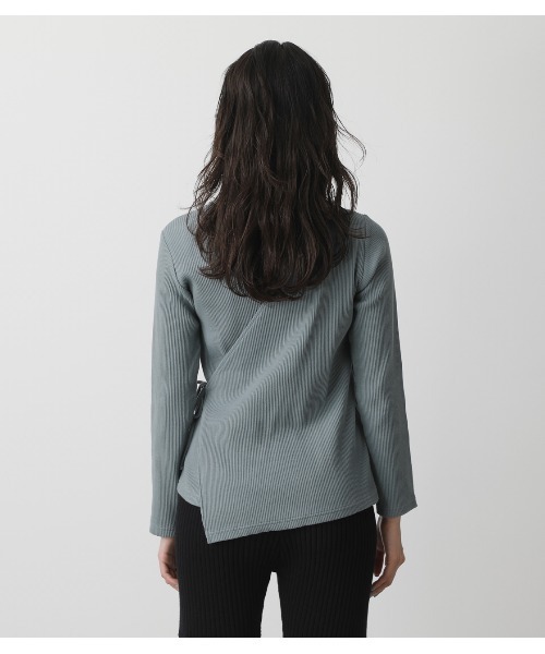 AZUL by moussy(アズールバイマウジー)の「LAYERED RIB L/S TOPS/レイヤードリブロングスリーブトップス(Tシャツ/カットソー・レディース・グリーン/ブラック/オフホワイト・MEDIUM/SMALL)」の18枚目の写真