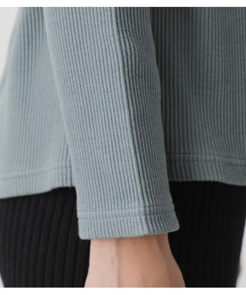 AZUL by moussy(アズールバイマウジー)の「LAYERED RIB L/S TOPS/レイヤードリブロングスリーブトップス(Tシャツ/カットソー・レディース・グリーン/ブラック/オフホワイト・MEDIUM/SMALL)」の21枚目の写真