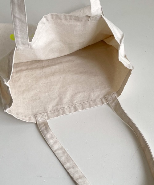 CANAL JEAN（キャナルジーン）の「RED CHOP WORKS(レッドチョップワークス) 蛍光ロゴエコバッグ（トートバッグ・レディース・イエロー/オレンジ・ONE SIZE）」の4枚目の写真