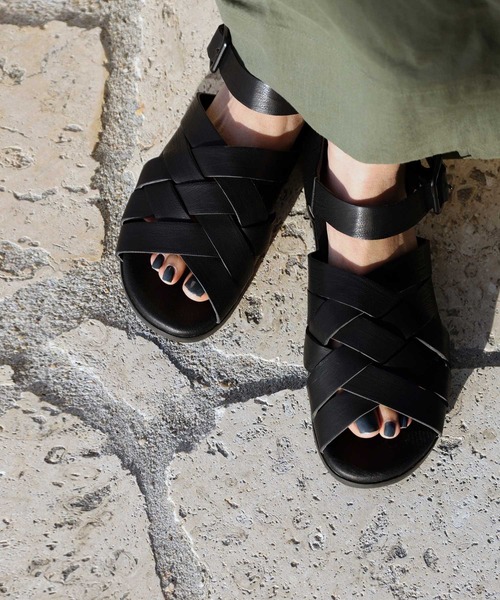 antiqua(アンティカ)の「クロス編みメッシュサンダル(サンダル・レディース・ブラック・L/M/LL/S)」の16枚目の写真