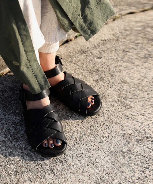 antiqua(アンティカ)の「クロス編みメッシュサンダル(サンダル・レディース・ブラック・L/M/LL/S)」の12枚目の写真