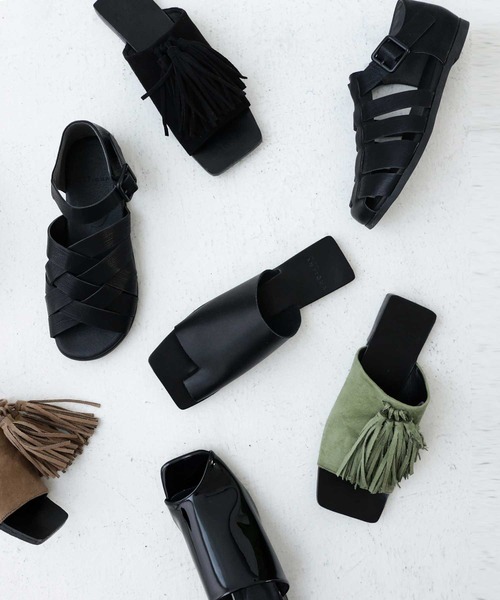 antiqua(アンティカ)の「クロス編みメッシュサンダル(サンダル・レディース・ブラック・L/M/LL/S)」の11枚目の写真