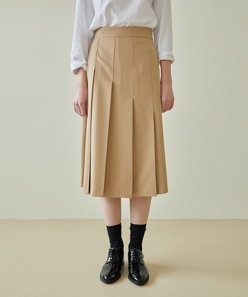 ANEDIT（アンエディット）の「【ANEDIT 】プリーツロングスカート / E_Pleats Long Skirt（スカート・レディース・ミント/ベージュ・MEDIUM/SMALL）」の2枚目の写真