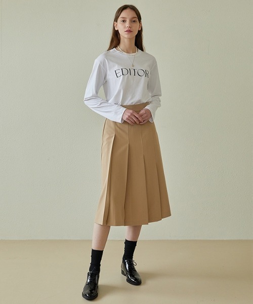 ANEDIT（アンエディット）の「【ANEDIT 】プリーツロングスカート / E_Pleats Long Skirt（スカート・レディース・ミント/ベージュ・MEDIUM/SMALL）」の6枚目の写真