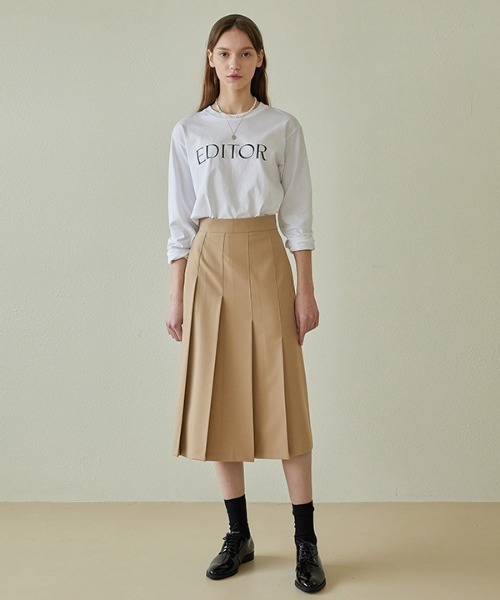 ANEDIT（アンエディット）の「【ANEDIT 】プリーツロングスカート / E_Pleats Long Skirt（スカート・レディース・ミント/ベージュ・MEDIUM/SMALL）」の7枚目の写真