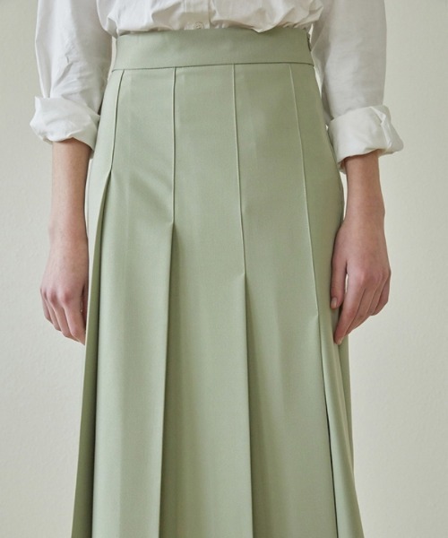 ANEDIT（アンエディット）の「【ANEDIT 】プリーツロングスカート / E_Pleats Long Skirt（スカート・レディース・ミント/ベージュ・MEDIUM/SMALL）」の9枚目の写真