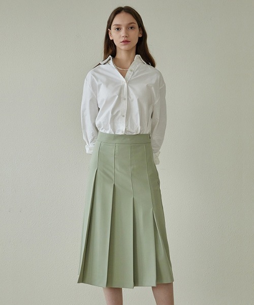 ANEDIT（アンエディット）の「【ANEDIT 】プリーツロングスカート / E_Pleats Long Skirt（スカート・レディース・ミント/ベージュ・MEDIUM/SMALL）」の8枚目の写真