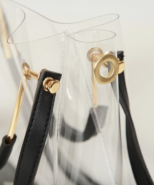 Julia Boutique（ジュリアブティック）の「ポーチ付きクリアハンドバッグ・ショルダーバッグ/21093（ハンドバッグ・レディース・ホワイト/ブラック・ONE）」の15枚目の写真