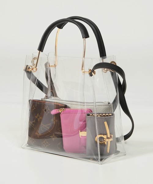 Julia Boutique（ジュリアブティック）の「ポーチ付きクリアハンドバッグ・ショルダーバッグ/21093（ハンドバッグ・レディース・ホワイト/ブラック・ONE）」の19枚目の写真