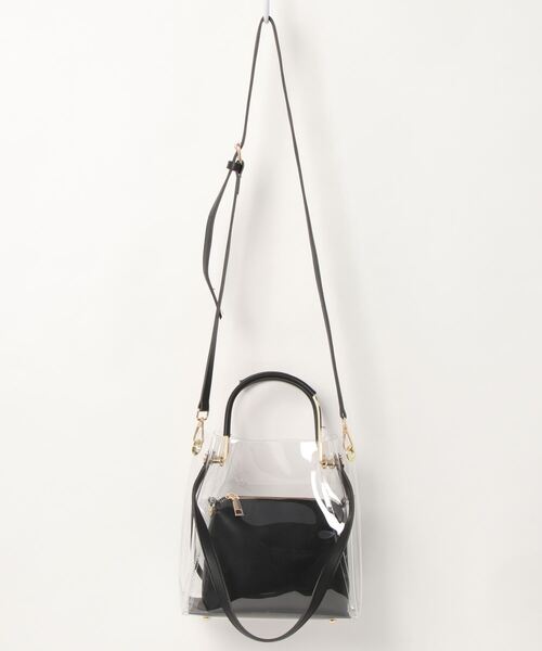 Julia Boutique（ジュリアブティック）の「ポーチ付きクリアハンドバッグ・ショルダーバッグ/21093（ハンドバッグ・レディース・ホワイト/ブラック・ONE）」の21枚目の写真