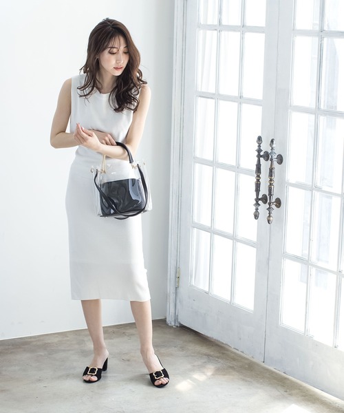 Julia Boutique（ジュリアブティック）の「ポーチ付きクリアハンドバッグ・ショルダーバッグ/21093（ハンドバッグ・レディース・ホワイト/ブラック・ONE）」の3枚目の写真