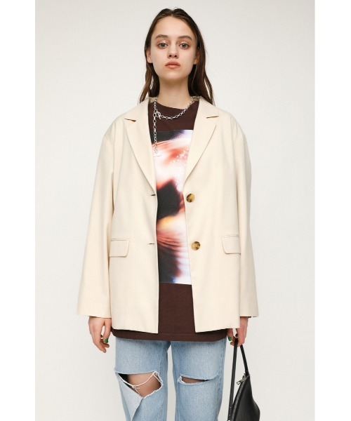 SLY(スライ)の「LIGHT TOUCH JACKET ライト タッチ ジャケット(テーラードジャケット・レディース・アイボリー/ブラウン/ライトパープル・1/2)」の6枚目の写真