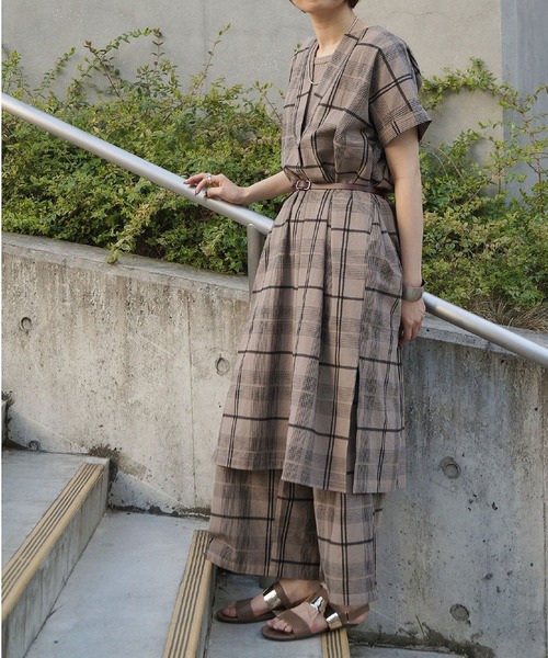 NICOLE white（ニコルホワイト）の「チェックパンツ（その他パンツ・レディース・ベージュ/ブラック・FREE）」の10枚目の写真