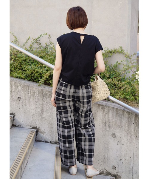 NICOLE white（ニコルホワイト）の「チェックパンツ（その他パンツ・レディース・ベージュ/ブラック・FREE）」の8枚目の写真