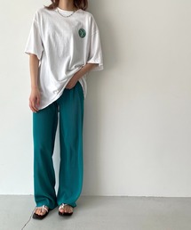 via j(ヴィアジェイ) 無地プリーツパンツ