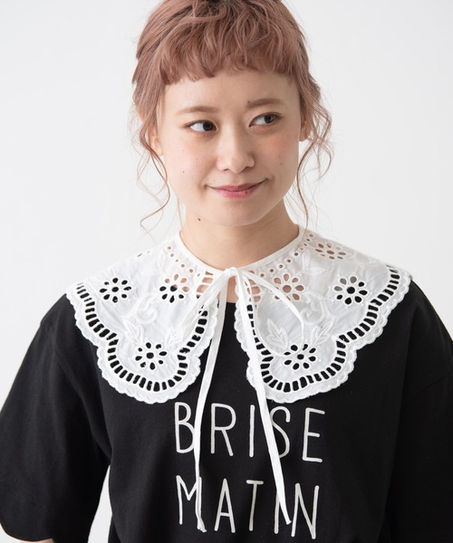 MERLOT（メルロー）の「おはなレースつけ襟（付け襟・レディース・ホワイト・FREE）」の2枚目の写真