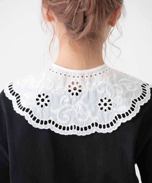 MERLOT（メルロー）の「おはなレースつけ襟（付け襟・レディース・ホワイト・FREE）」の7枚目の写真