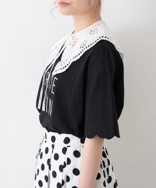 MERLOT（メルロー）の「おはなレースつけ襟（付け襟・レディース・ホワイト・FREE）」の6枚目の写真