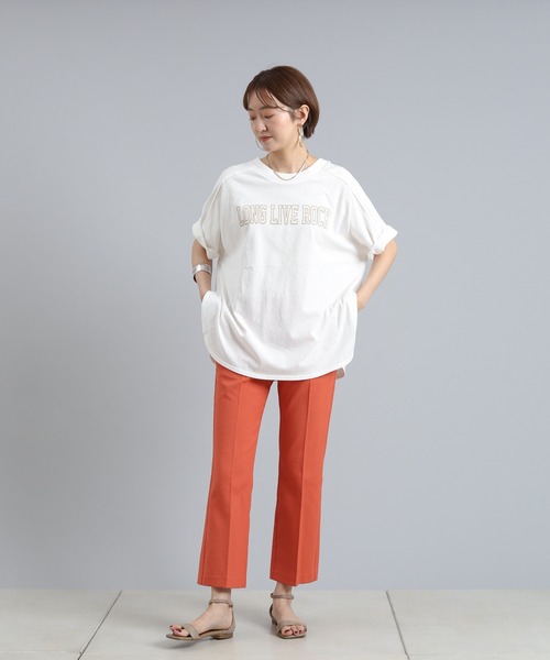 DouDou(ドゥドゥ)の「カレッジロゴT(Tシャツ/カットソー・レディース・ホワイト/チャコールグレー/ブルー・FREE)」の4枚目の写真