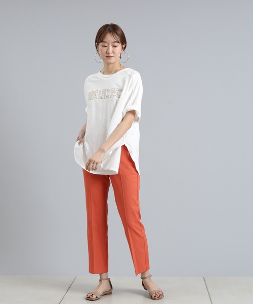 DouDou(ドゥドゥ)の「カレッジロゴT(Tシャツ/カットソー・レディース・ホワイト/チャコールグレー/ブルー・FREE)」の5枚目の写真