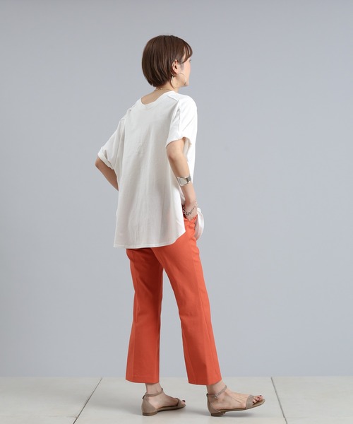 DouDou(ドゥドゥ)の「カレッジロゴT(Tシャツ/カットソー・レディース・ホワイト/チャコールグレー/ブルー・FREE)」の7枚目の写真