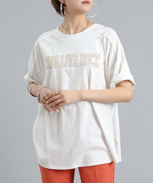 DouDou(ドゥドゥ)の「カレッジロゴT(Tシャツ/カットソー・レディース・ホワイト/チャコールグレー/ブルー・FREE)」の10枚目の写真