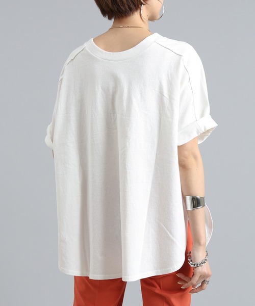 DouDou(ドゥドゥ)の「カレッジロゴT(Tシャツ/カットソー・レディース・ホワイト/チャコールグレー/ブルー・FREE)」の12枚目の写真