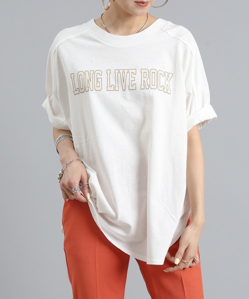 DouDou(ドゥドゥ)の「カレッジロゴT(Tシャツ/カットソー・レディース・ホワイト/チャコールグレー/ブルー・FREE)」の13枚目の写真