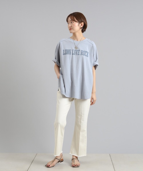 DouDou(ドゥドゥ)の「カレッジロゴT(Tシャツ/カットソー・レディース・ホワイト/チャコールグレー/ブルー・FREE)」の14枚目の写真