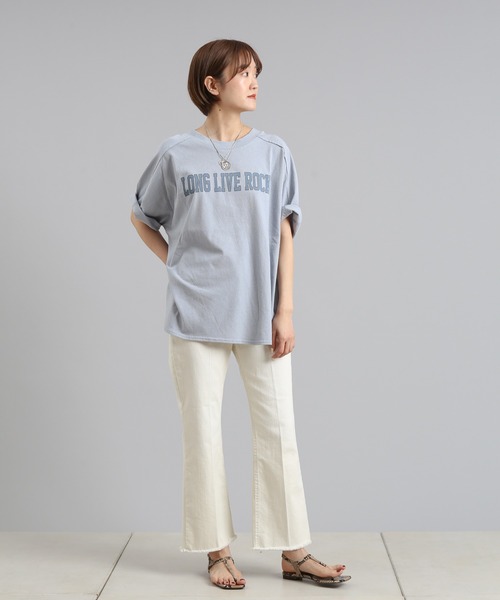 DouDou(ドゥドゥ)の「カレッジロゴT(Tシャツ/カットソー・レディース・ホワイト/チャコールグレー/ブルー・FREE)」の19枚目の写真