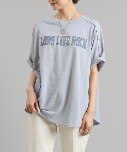 DouDou(ドゥドゥ)の「カレッジロゴT(Tシャツ/カットソー・レディース・ホワイト/チャコールグレー/ブルー・FREE)」の22枚目の写真