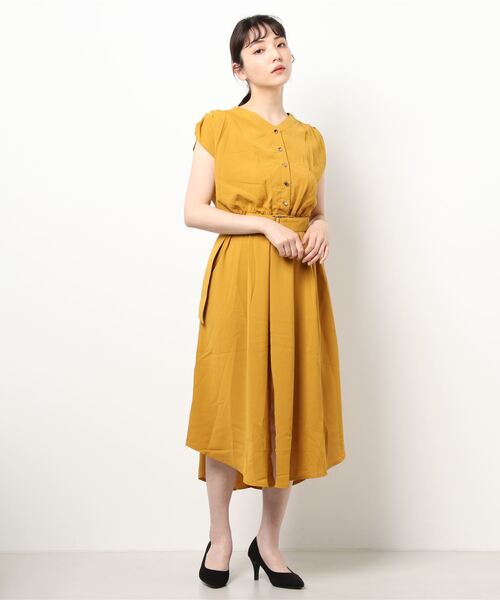 Ritzy(リッツィー)の「大人シルエット ミモレ丈 ウエストベルトデザイン ノースリーブブワンピース(ワンピース・レディース・ブラック/イエロー/ブルー系その他・S/M/L/XL)」の11枚目の写真