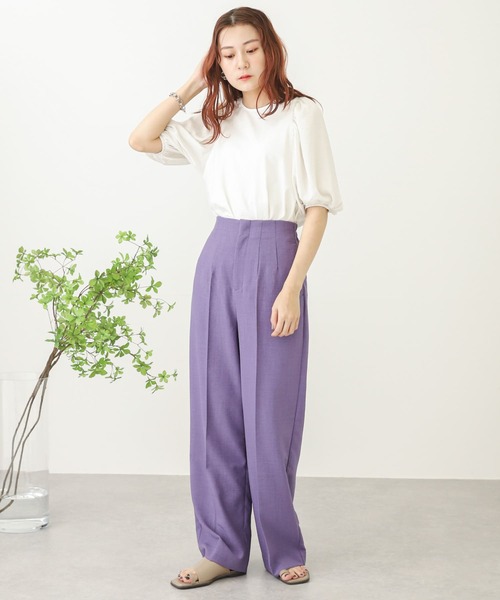 SENSE OF PLACE by URBAN RESEARCH（センスオブプレイスバイアーバンリサーチ）の「ボリュームスリーブドッキングTシャツ（Tシャツ/カットソー・レディース・ベージュ/ブラック/オフホワイト・ONE）」の8枚目の写真