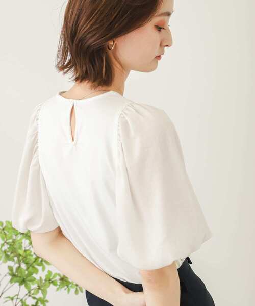 SENSE OF PLACE by URBAN RESEARCH（センスオブプレイスバイアーバンリサーチ）の「ボリュームスリーブドッキングTシャツ（Tシャツ/カットソー・レディース・ベージュ/ブラック/オフホワイト・ONE）」の18枚目の写真