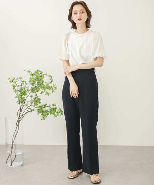 SENSE OF PLACE by URBAN RESEARCH（センスオブプレイスバイアーバンリサーチ）の「ボリュームスリーブドッキングTシャツ（Tシャツ/カットソー・レディース・ベージュ/ブラック/オフホワイト・ONE）」の19枚目の写真