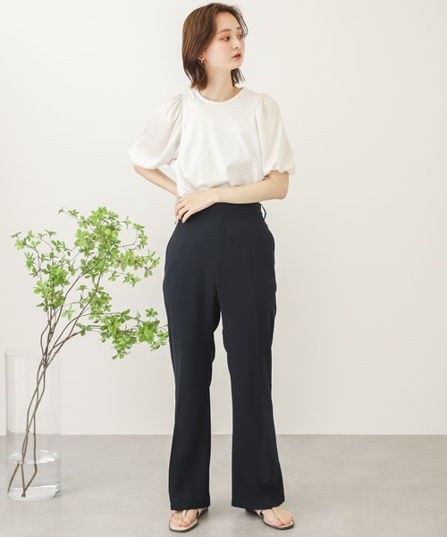 SENSE OF PLACE by URBAN RESEARCH（センスオブプレイスバイアーバンリサーチ）の「ボリュームスリーブドッキングTシャツ（Tシャツ/カットソー・レディース・ベージュ/ブラック/オフホワイト・ONE）」の21枚目の写真