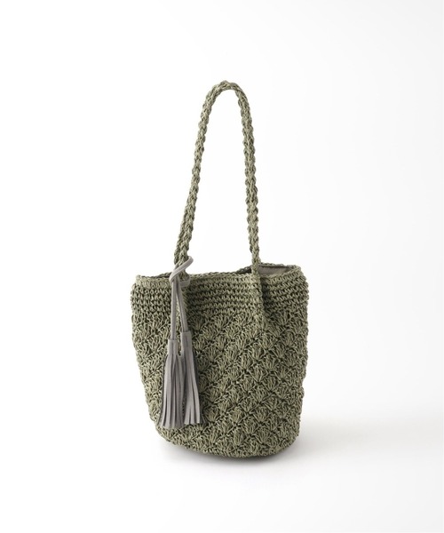 JOURNAL STANDARD relume（ジャーナルスタンダード　レリューム）の「《WEB限定2》RELUME ペーパーフリンジBAG◆（ハンドバッグ・レディース・ネイビー/ナチュラル/カーキ・FREE）」の8枚目の写真